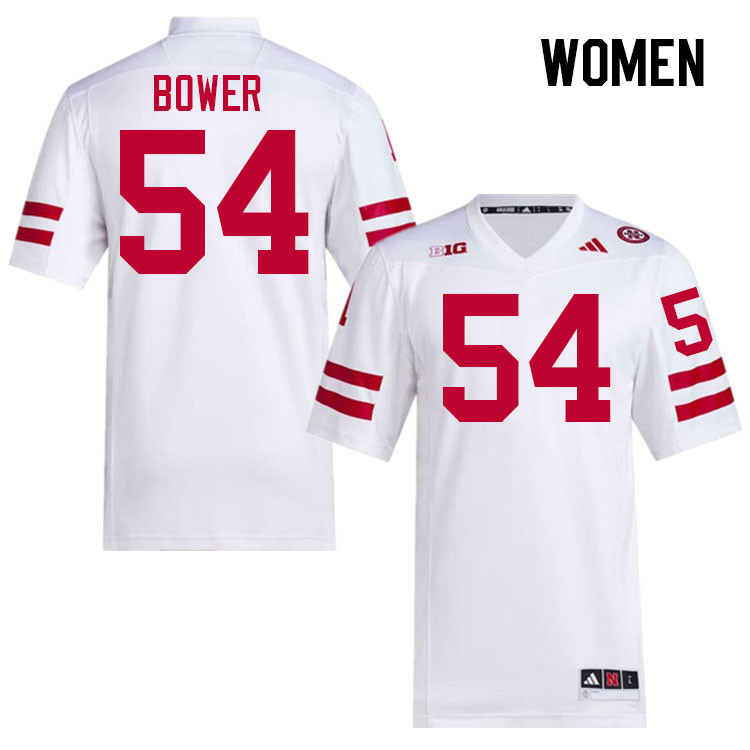 Women #54 Jacob Bower Nebraska Cornhuskers College Football Jerseys Stitched Sale-White